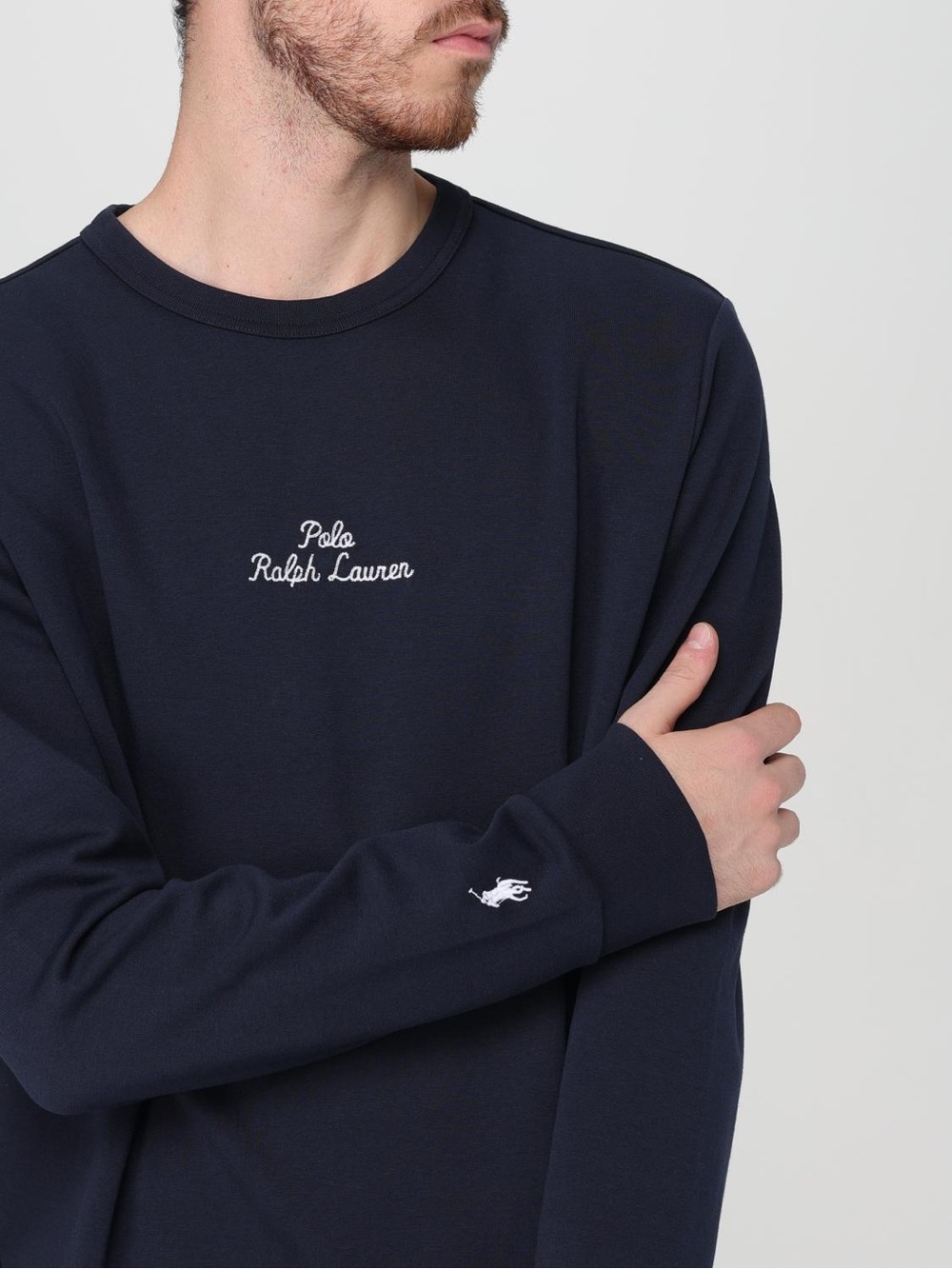 NWT Men’s Polo Ralph Lauren Navy Script Logo Sweatshirt - Size S Fits Women